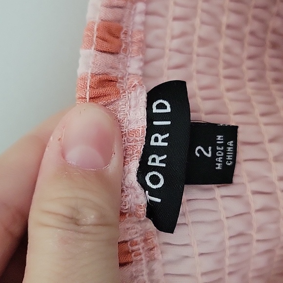 Torrid Pink Plaid Midi Seersucker Button Front Dress - Picture 3 of 12